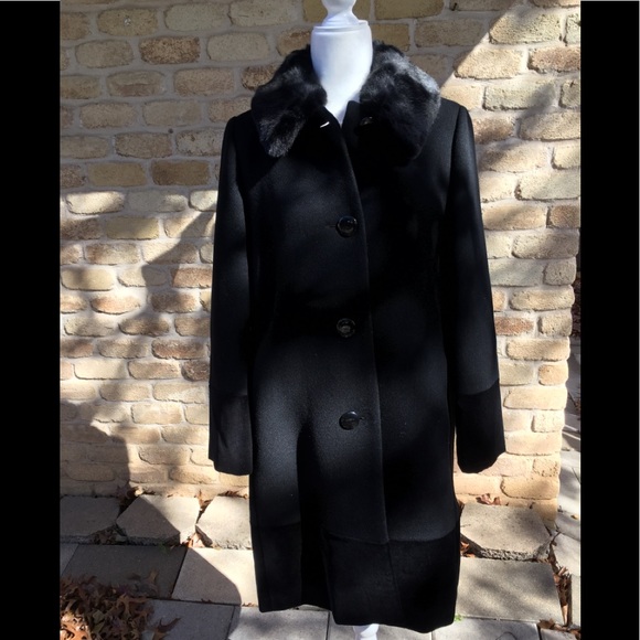 Kate Spade Fur Collar Velvet Trim Wool Coat NWT - Picture 3 of 13